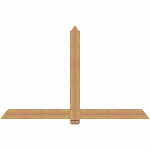 Ekena Millwork Eugene Smooth Timber Gable Bracket, Western Red Cedar, 84"W x 53"H x 1 1/2"D x 5 1/2"F, 15/12 Pitch GBW084X53X0206EUG00SWR - main
